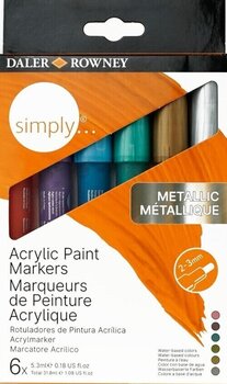 Viltstift Daler Rowney Simply Set acrylstiften Metallic 6 stuks - 1
