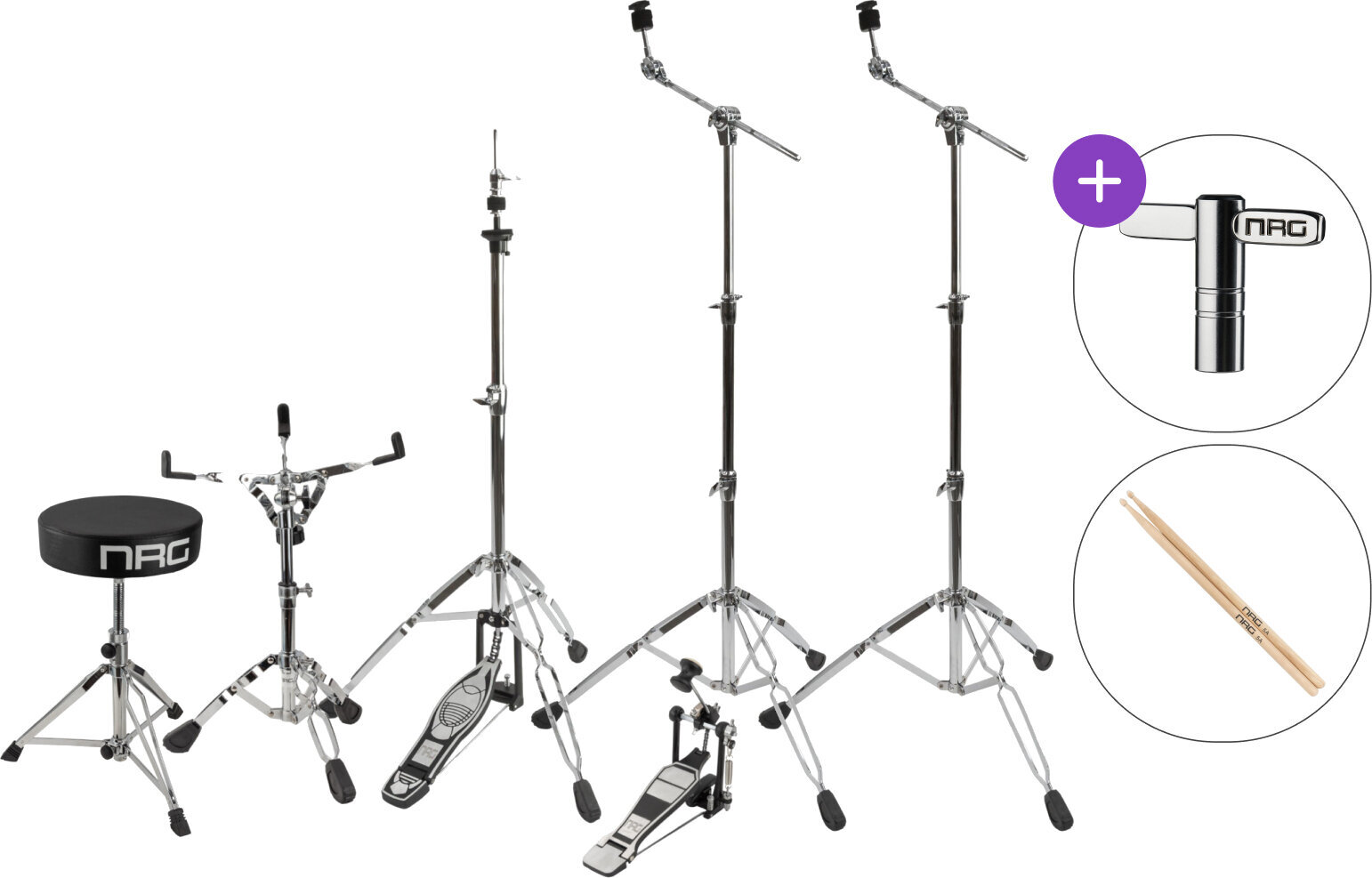 Zestaw hardware do perkusji NRG Hardware SET Zestaw hardware do perkusji