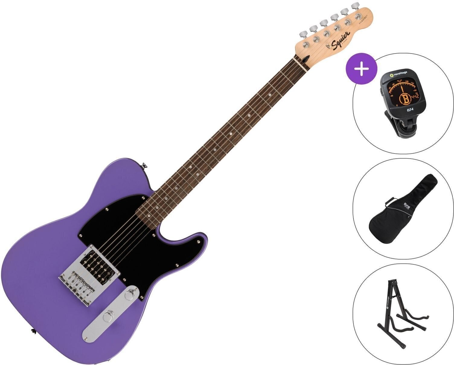 E-Gitarre Fender Squier Sonic Esquire H LRL SET Ultraviolet E-Gitarre