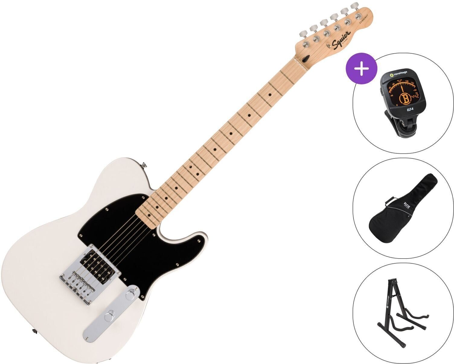 Gitara elektryczna Fender Squier Sonic Esquire H MN SET Arctic White Gitara elektryczna