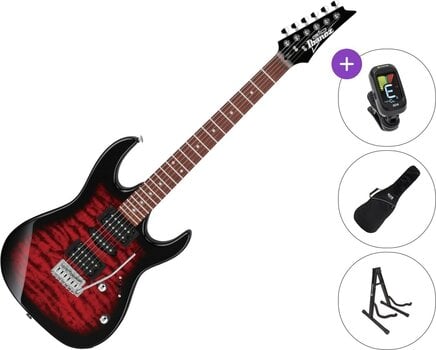 Guitarra elétrica Ibanez GRX70QA-TRB SET Transparent Red Burst Guitarra elétrica - 1