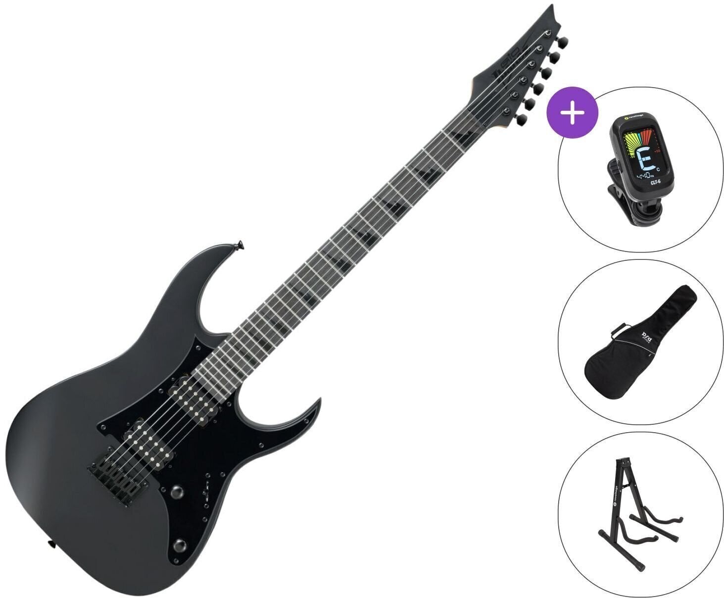 Electric guitar Ibanez GRGR131EX-BKF SET Black Flat Electric guitar