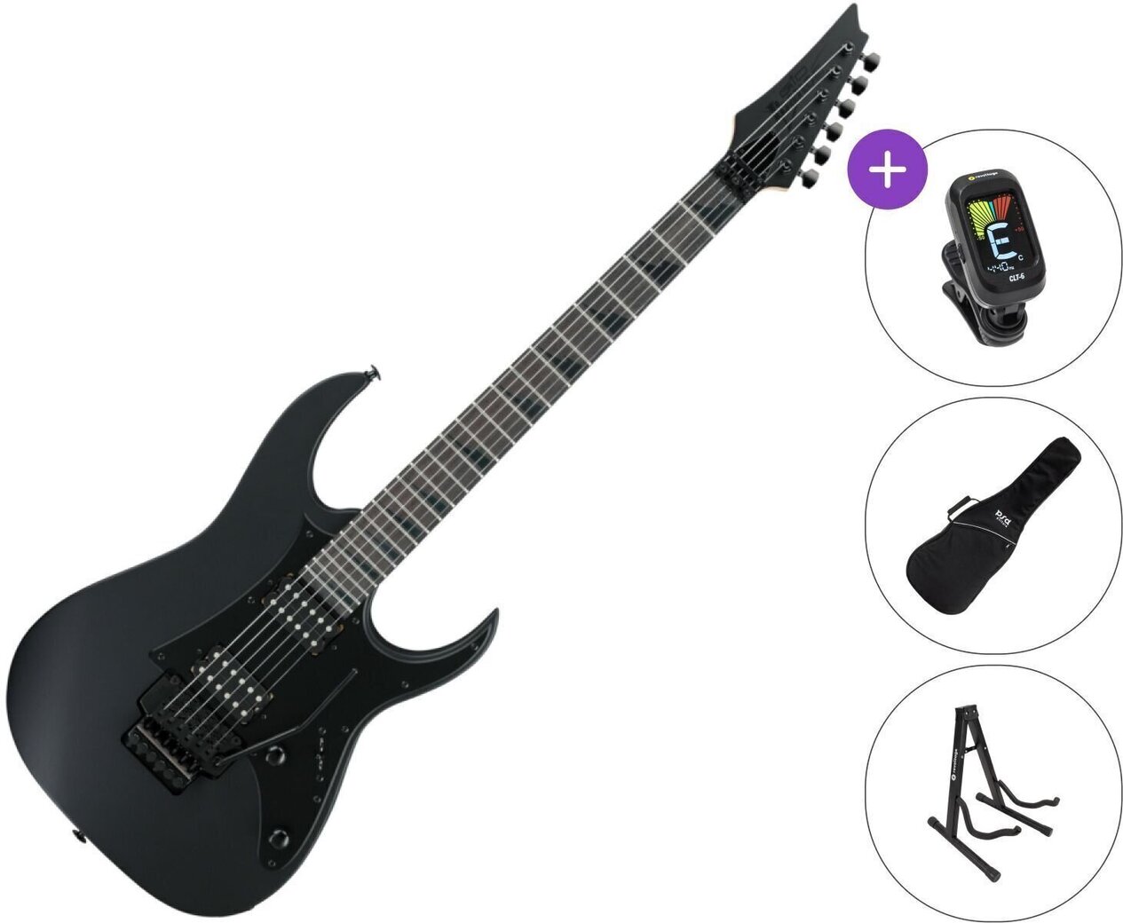 Ibanez GRGR330EX-BKF Basic SET Black Flat Chitară electrică - Muziker