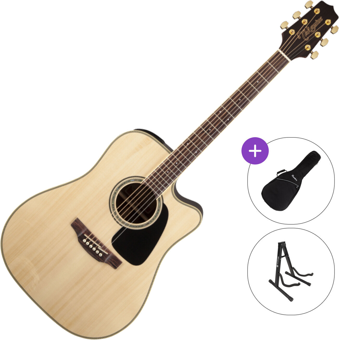 Dreadnought Elektro-Akustikgitarren Takamine GD51CE SET Natural Dreadnought Elektro-Akustikgitarren