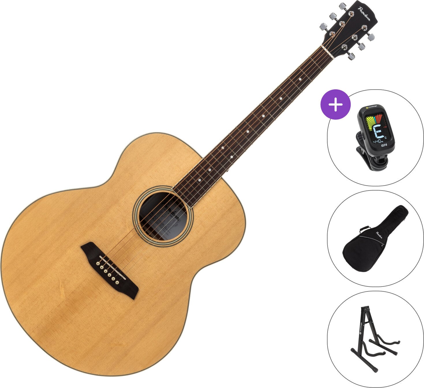 Akustična kitara Jumbo Pasadena PJ-250 Open Pore SET Natural Akustična kitara Jumbo