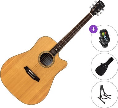 Dreadnought Guitar Pasadena PDC-300 SET Natural Satin Dreadnought Guitar - 1