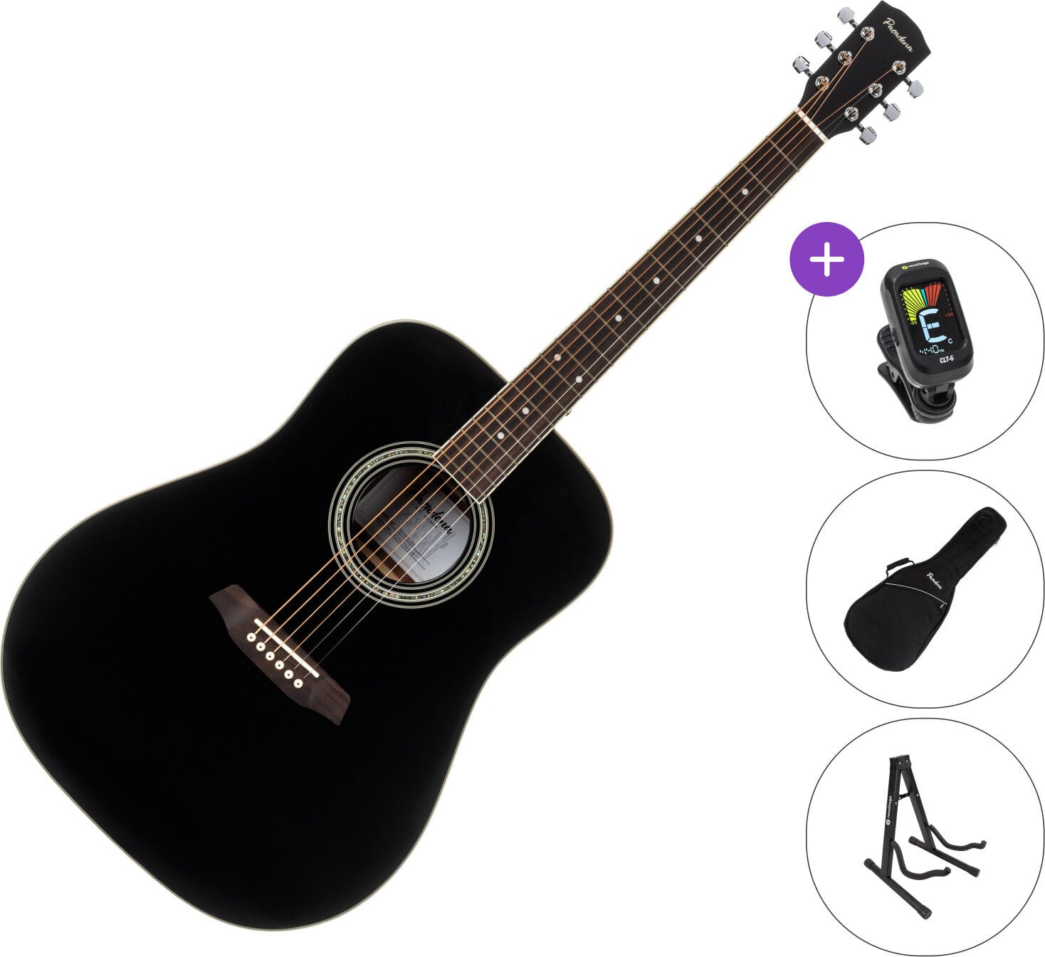 Akustična kitara Pasadena PD-350 SET Black Akustična kitara