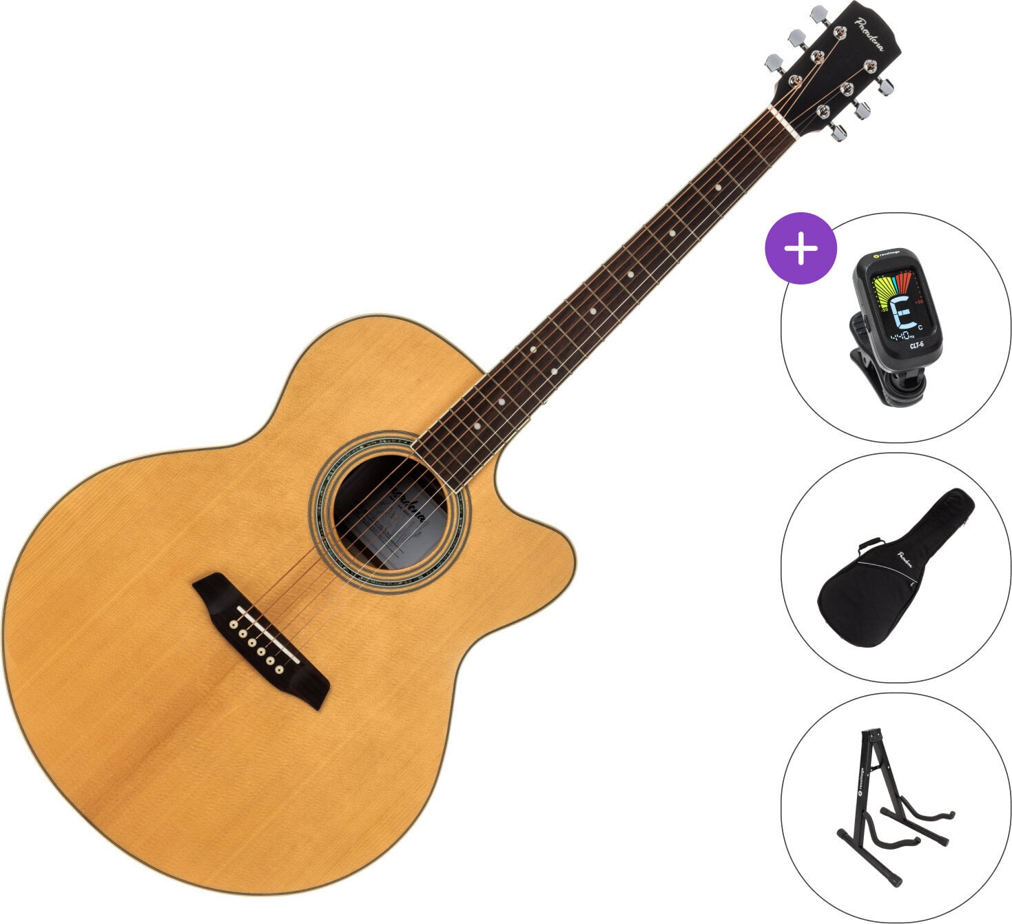 Akustična kitara Jumbo Pasadena PJC-350 SET Natural Gloss Akustična kitara Jumbo