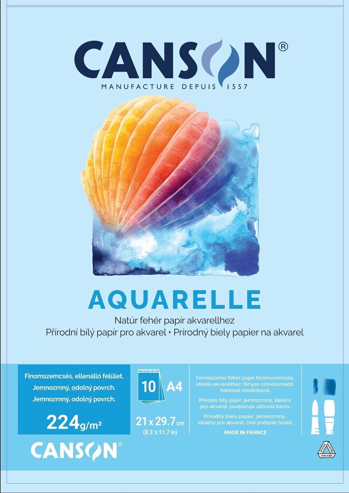 Schetsboek Canson Aquarelle Schetsboek 10 A4 224 g