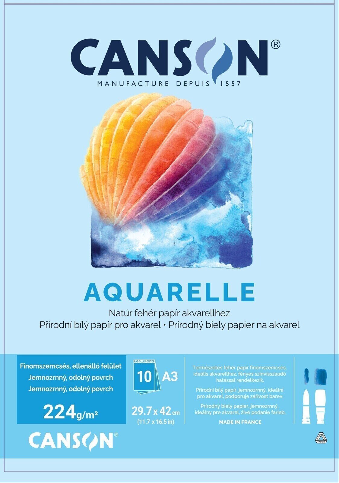 Canson Aquarelle Skicár 10 A3 224 g
