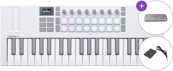 Klawiatury sterujące 32-37 klawiszy Novation Launchkey Mini 37 MK4 SET Klawiatury sterujące 32-37 klawiszy White - 1