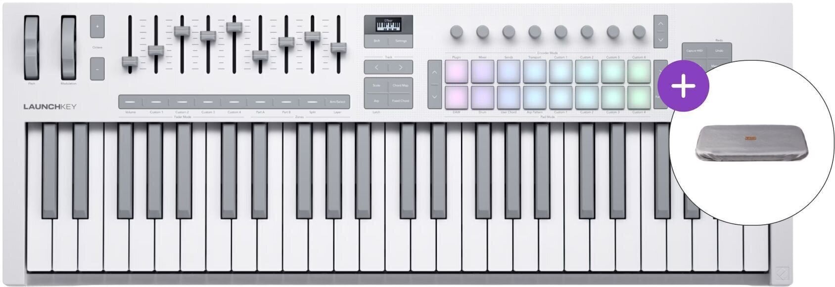 Миди клавиатура Novation Launchkey 49 MK4 SET Миди клавиатура White