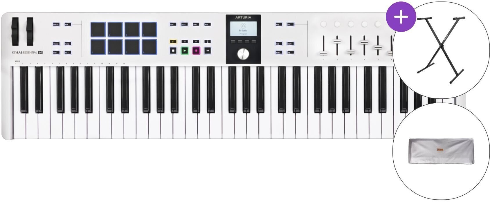 MIDI-Keyboard Arturia KeyLab Essential 61 mk3 SET MIDI-Keyboard White