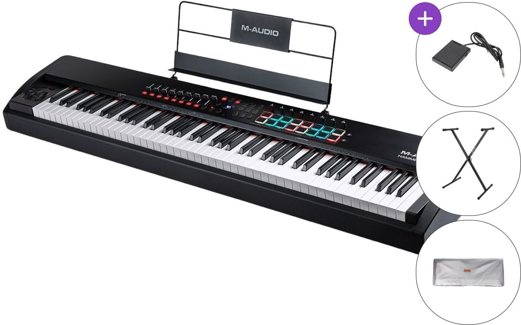 Klawiatury sterujące 88 klawiszy M-Audio Hammer 88 Pro SET Klawiatury sterujące 88 klawiszy