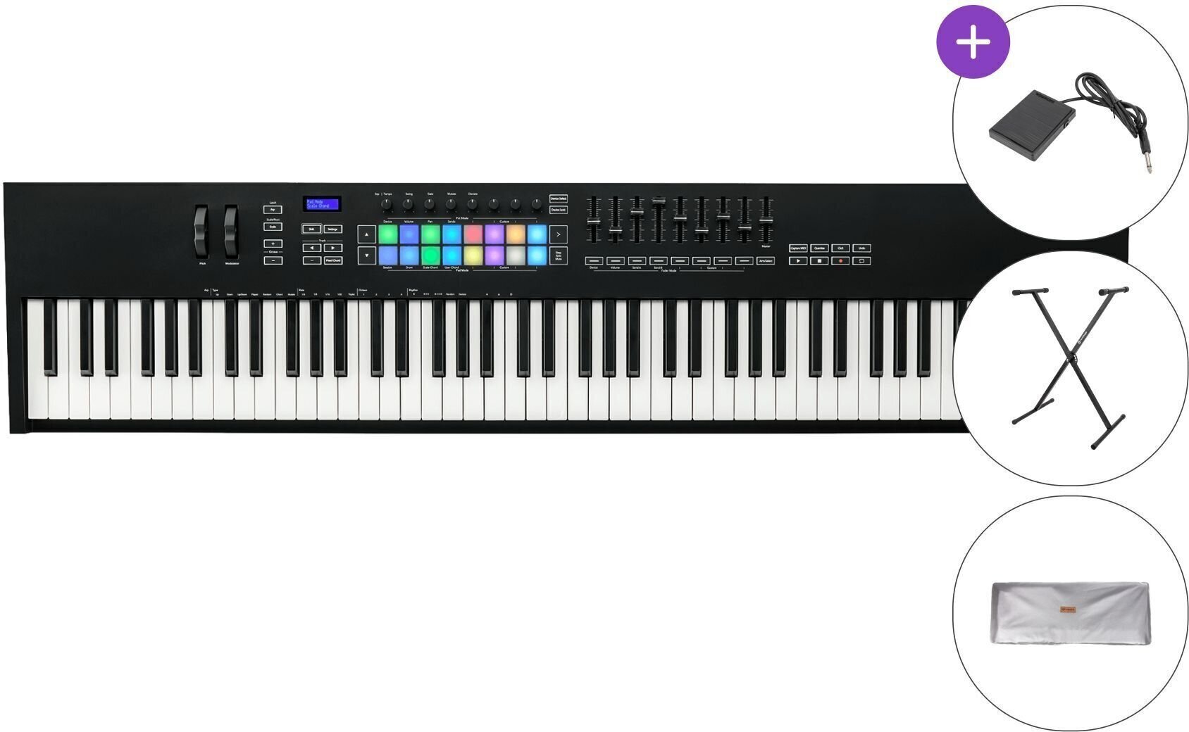 MIDI-Keyboard Novation Launchkey 88 MK3 SET MIDI-Keyboard Black