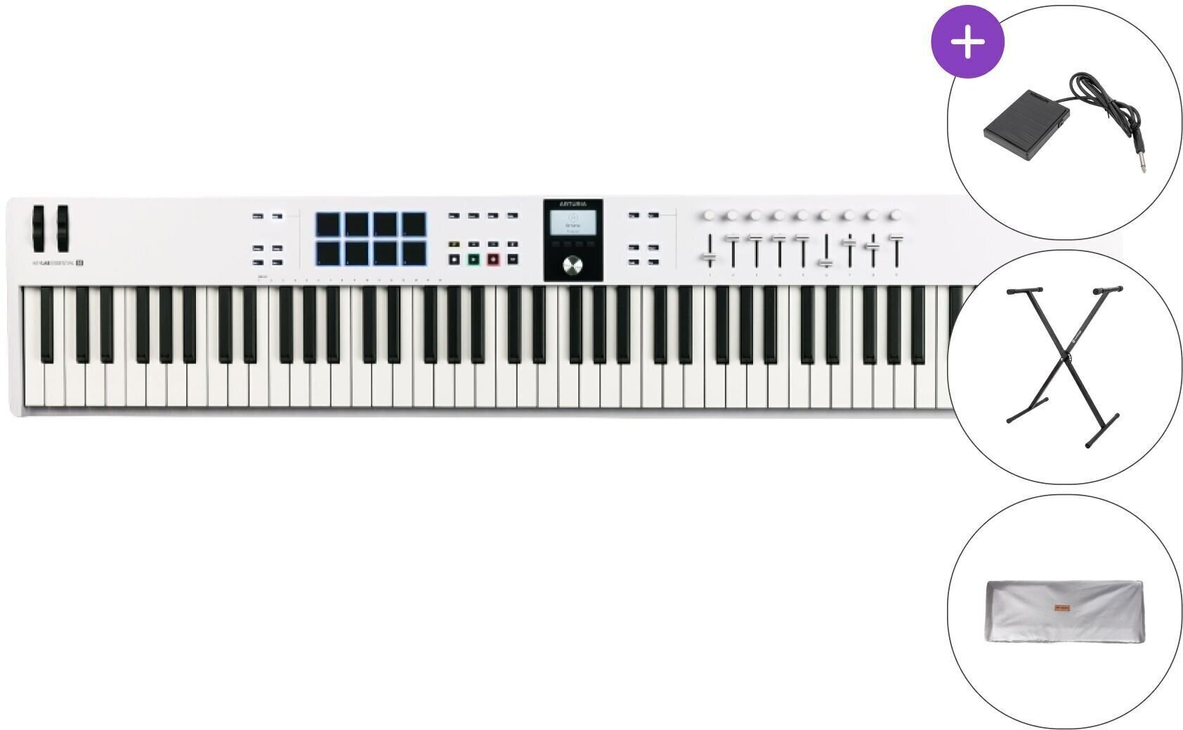 MIDI-Keyboard Arturia KeyLab Essential 88 mk3 SET MIDI-Keyboard White