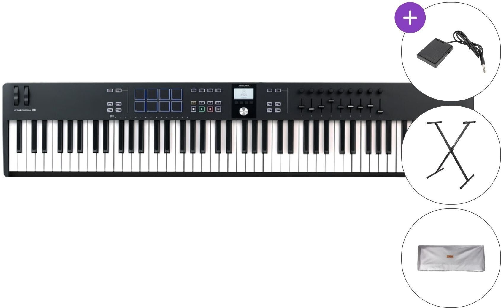 MIDI-Keyboard Arturia KeyLab Essential 88 mk3 SET MIDI-Keyboard Black