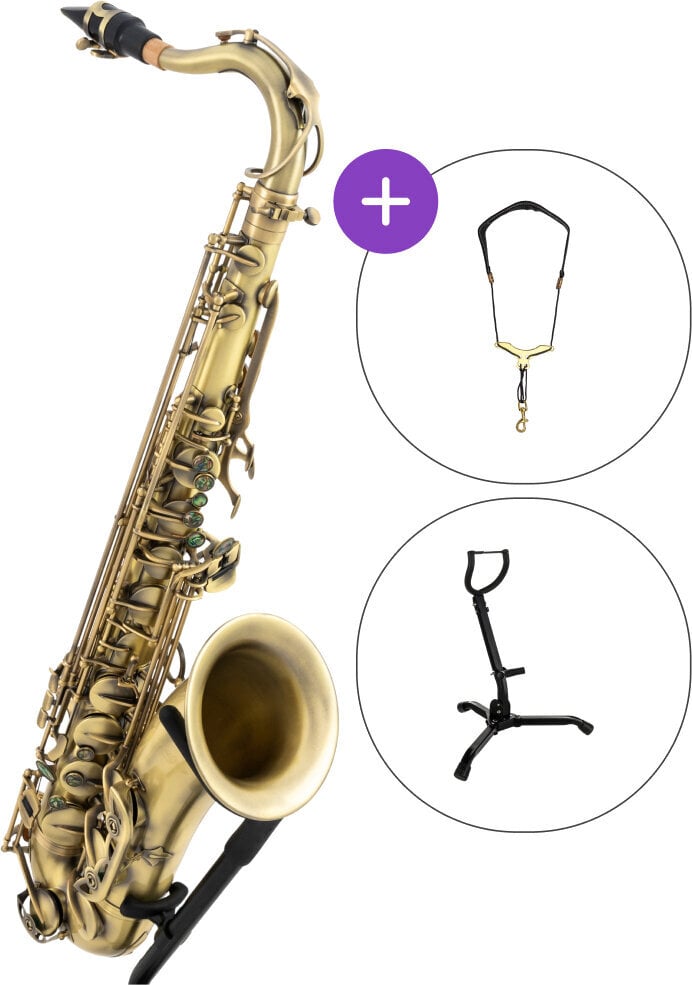 Saksofon tenorowy Latone LTS 600 Antique Brass SET 2 Saksofon tenorowy