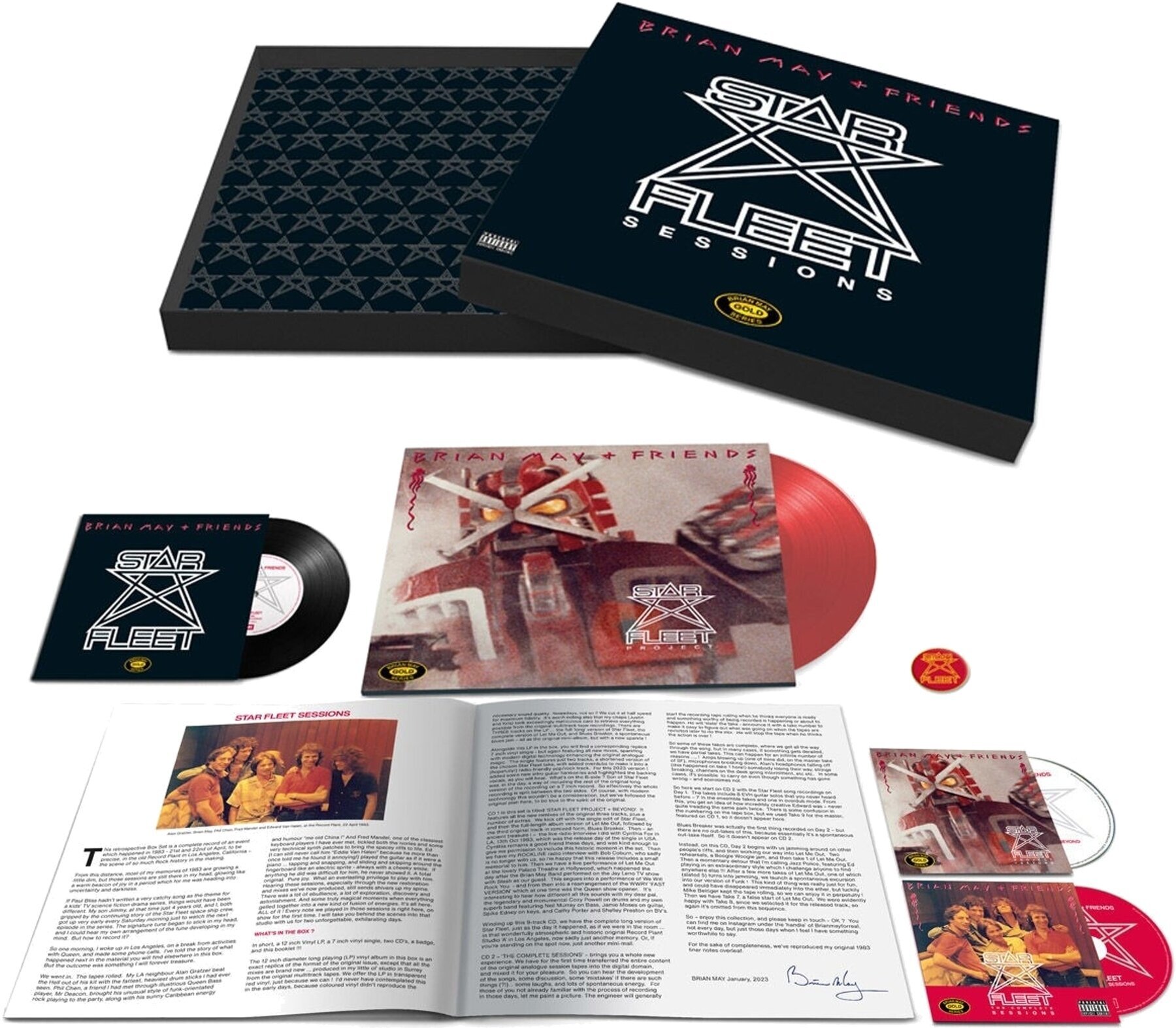 LP ploča Brian May + Friends - Star Fleet Project (40th Anniversary) (Reissue) (Red Coloured) (LP + 7" Vinyl + 2 CD)