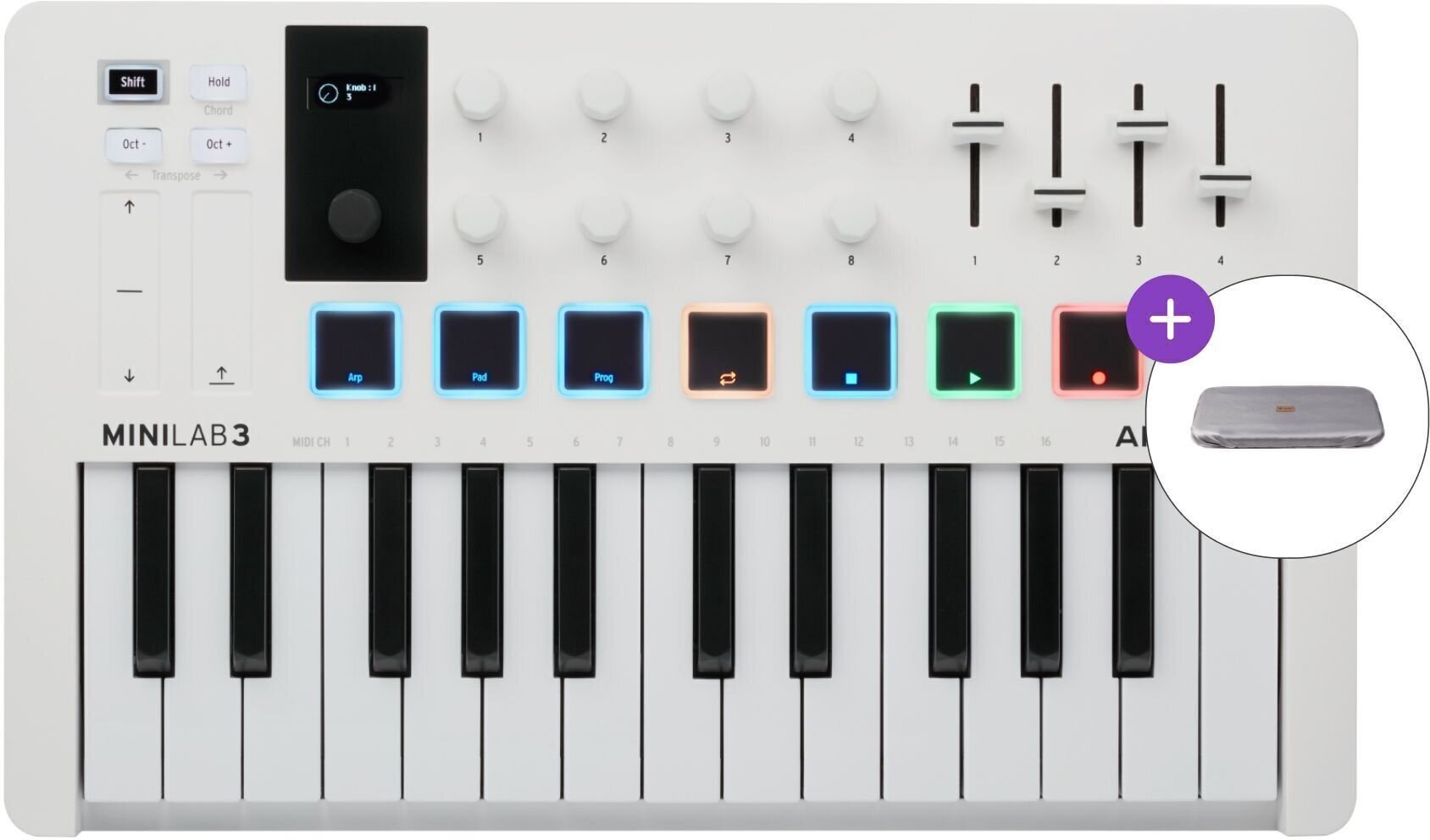 MIDI-Keyboard Arturia MiniLab 3 SET White MIDI-Keyboard