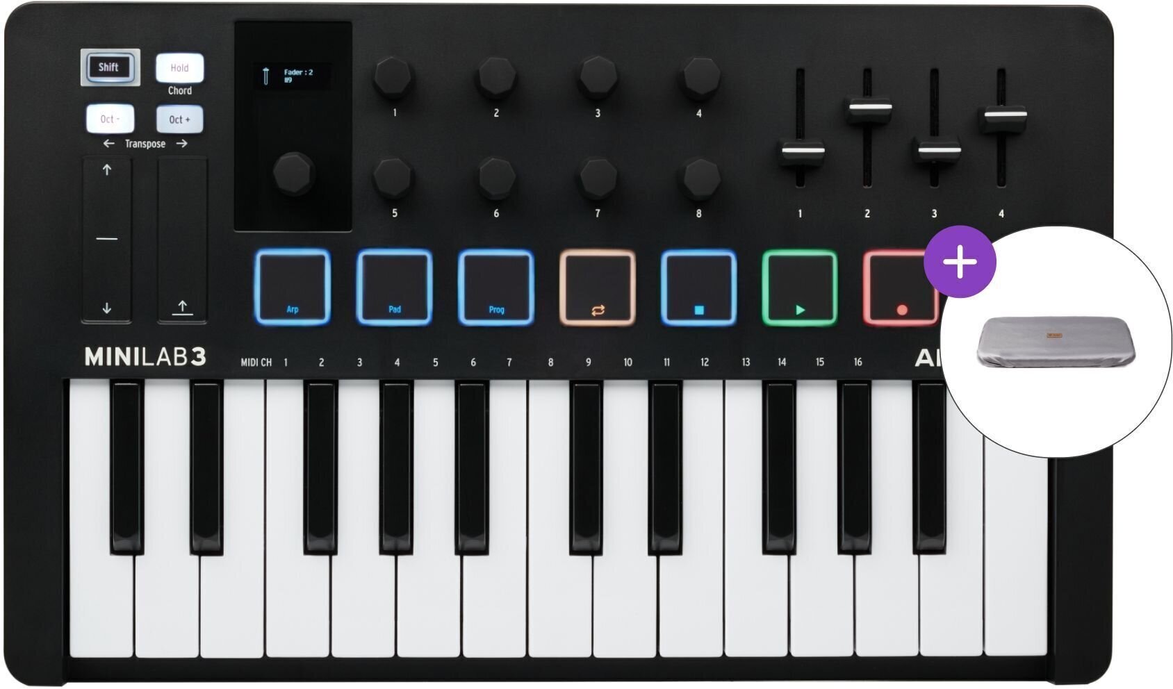 MIDI-Keyboard Arturia MiniLab 3 SET Black MIDI-Keyboard