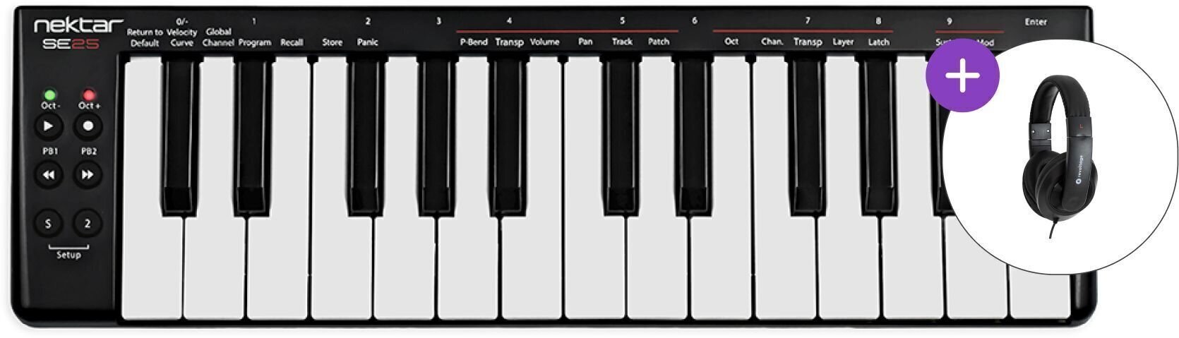 MIDI-Keyboard Nektar Impact SE25 SET MIDI-Keyboard