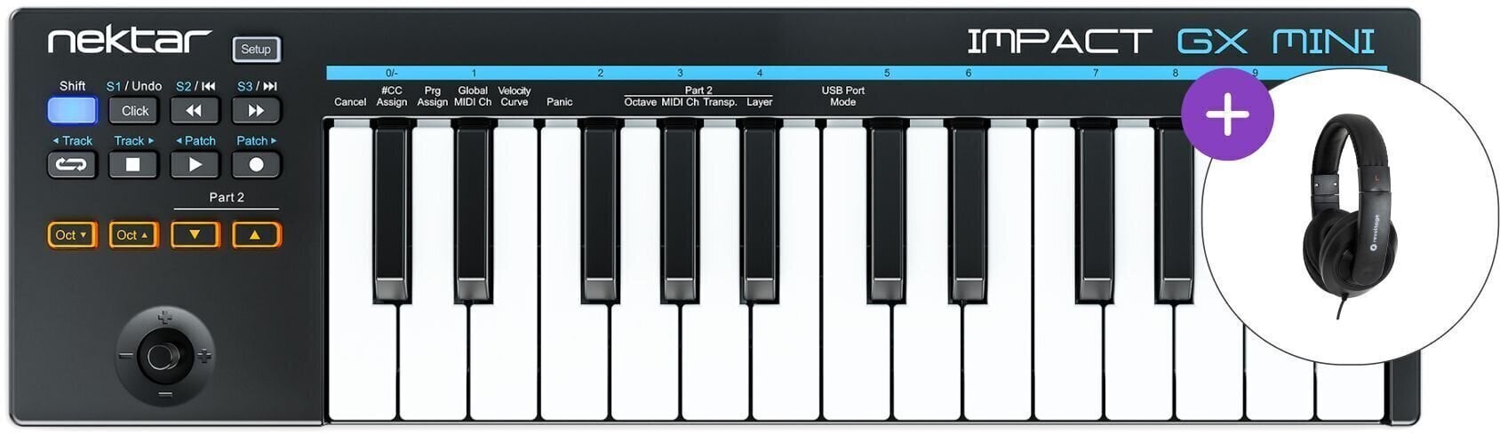 MIDI-Keyboard Nektar Impact GX Mini SET MIDI-Keyboard