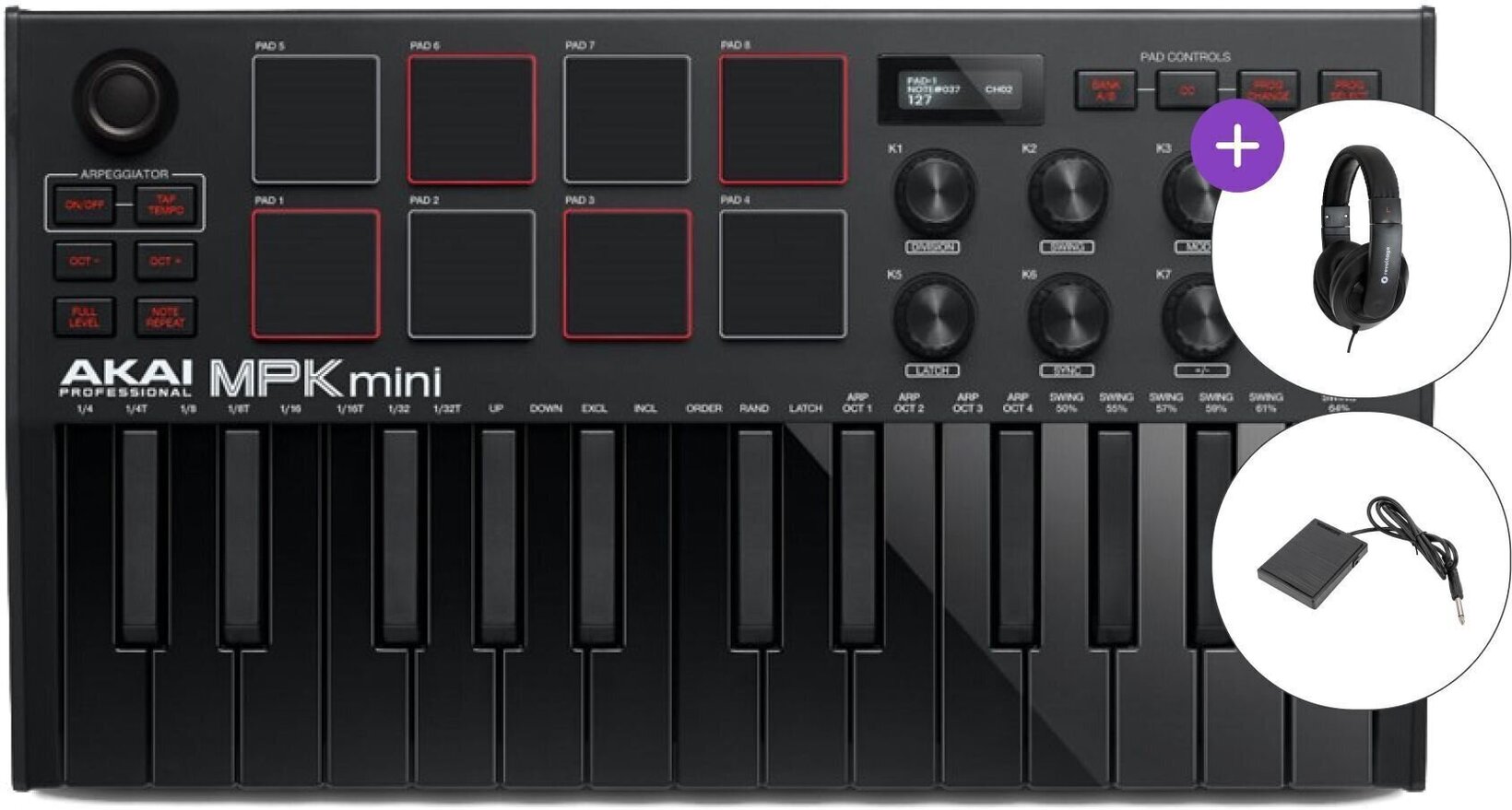 Akai MPK mini MK3 SET Black Claviatură MIDI - Muziker