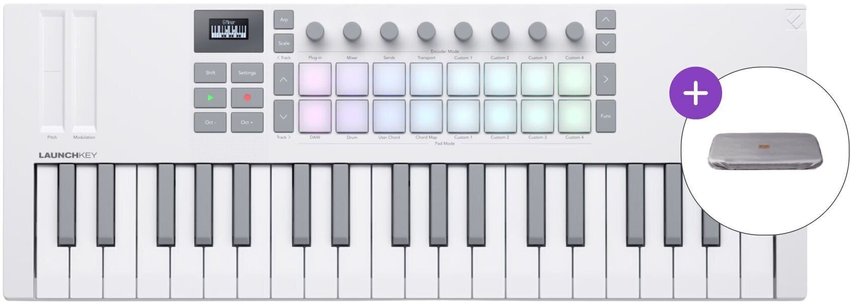 Klawiatury sterujące 32-37 klawiszy Novation Launchkey Mini 37 MK4 SET 2 Klawiatury sterujące 32-37 klawiszy White