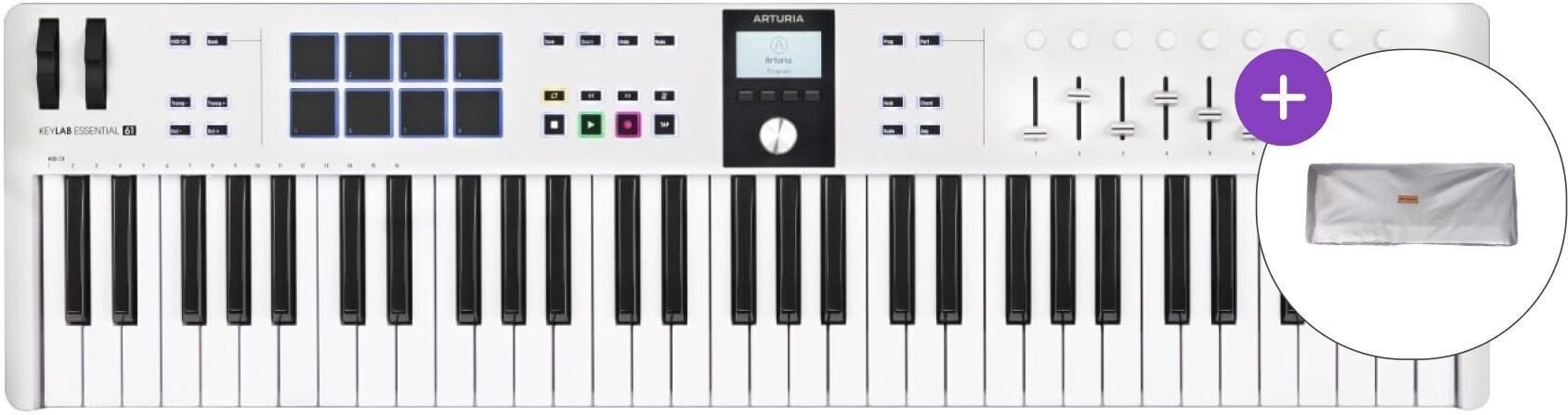 MIDI-Keyboard Arturia KeyLab Essential 61 mk3 SET 2 MIDI-Keyboard White