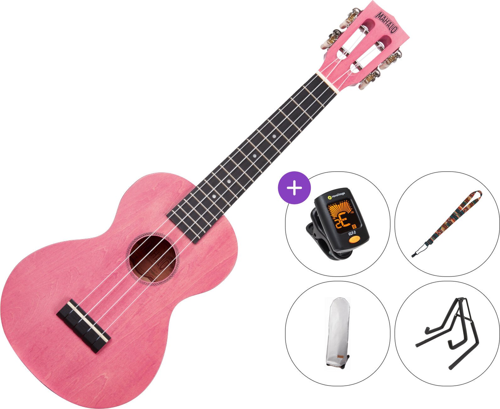 Koncertni ukulele Mahalo ML2CP SET Coral Pink Koncertni ukulele