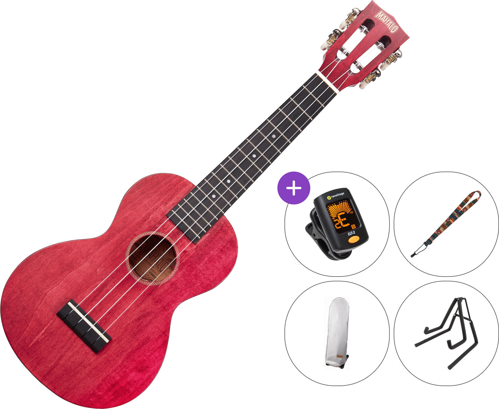 Koncertni ukulele Mahalo ML2CR SET Cherry Red Koncertni ukulele