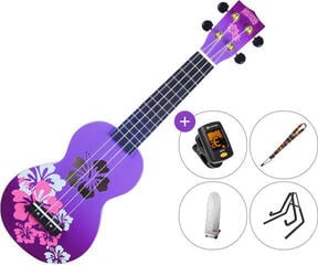 Ukulele soprano Mahalo Hibiscus SET Hibiscus Purple Burst Ukulele soprano