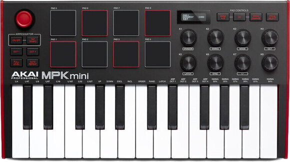 Klawiatury sterujące do 25 klawiszy Akai MPK mini MK3 Red Klawiatury sterujące do 25 klawiszy - 1
