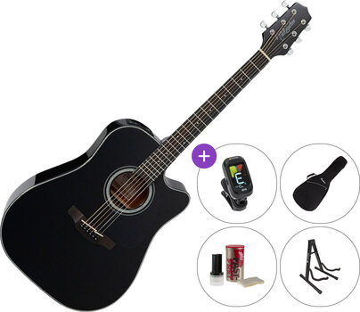 Dreadnought Elektro-Akustikgitarren Takamine GD30CE SET 2 Black Dreadnought Elektro-Akustikgitarren - 1