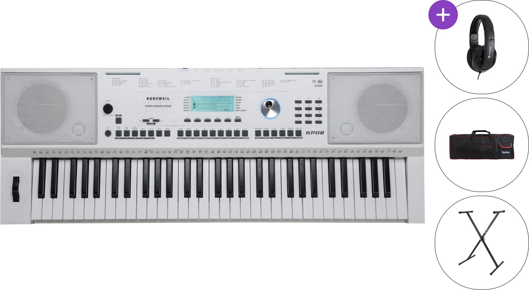 Клавіатура з динаміком Kurzweil KP110-WH SET Клавіатура з динаміком White