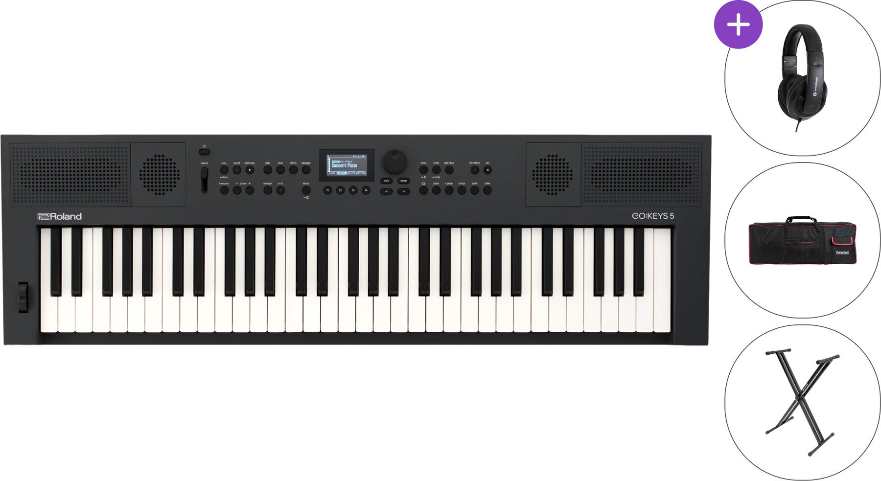 Keyboard mit Touch Response Roland GO:KEYS 5 SET Keyboard mit Touch Response Graphite
