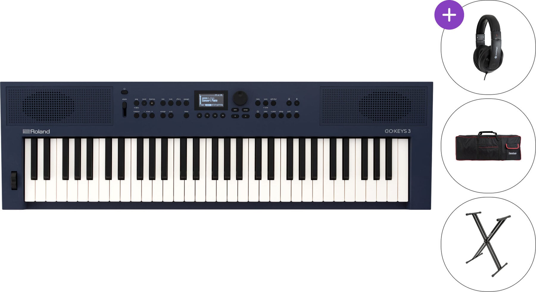 Teclado com resposta tátil Roland GO:KEYS 3 SET Teclado com resposta tátil Midnight Blue