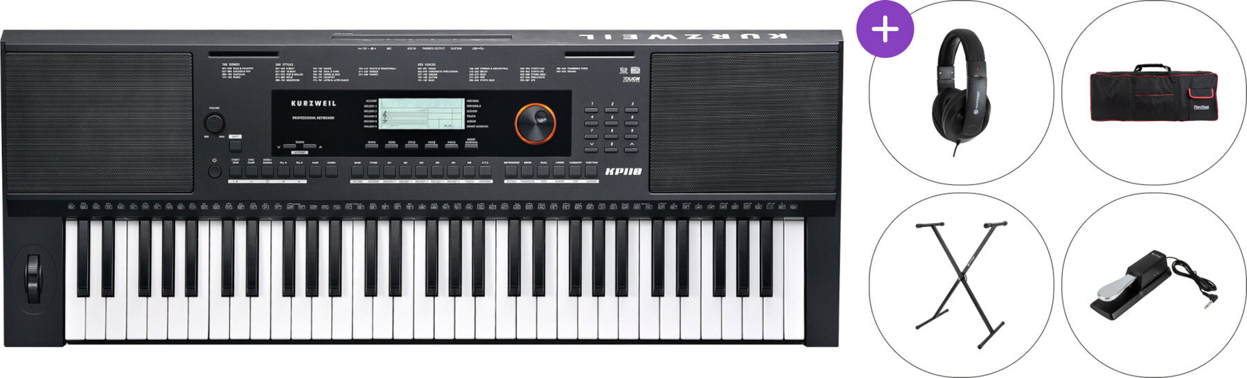 Klawiatura z dynamiką Kurzweil KP110 SET 3 Klawiatura z dynamiką Black