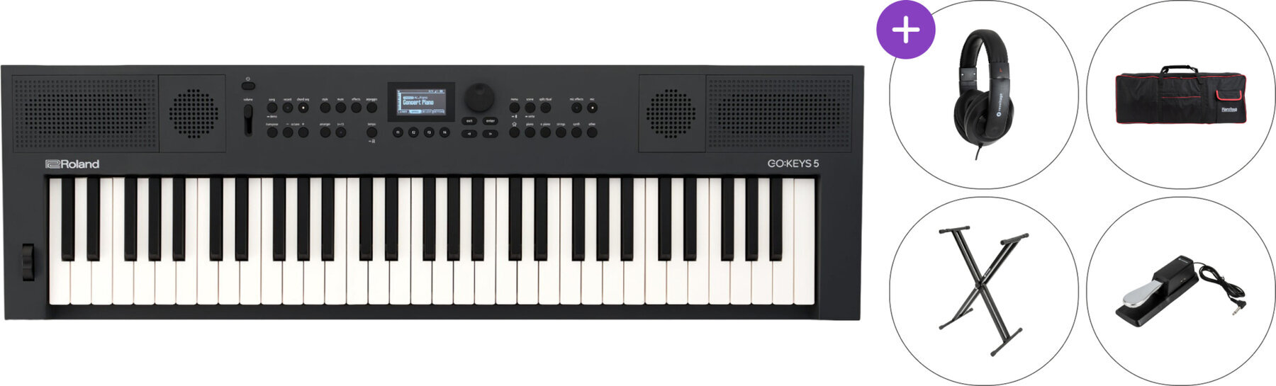 Keyboard mit Touch Response Roland GO:KEYS 5 SET 3 Keyboard mit Touch Response Graphite