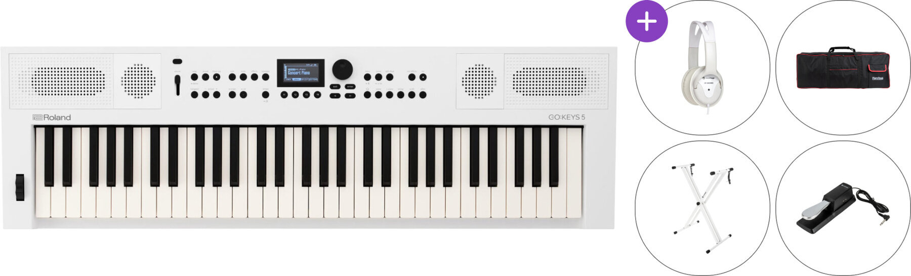 Keyboard mit Touch Response Roland GO:KEYS 5 SET 3 Keyboard mit Touch Response White
