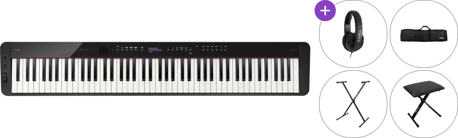 Digital Stage Piano Casio PX-S3100 BK Privia SET 3 Digital Stage Piano Black