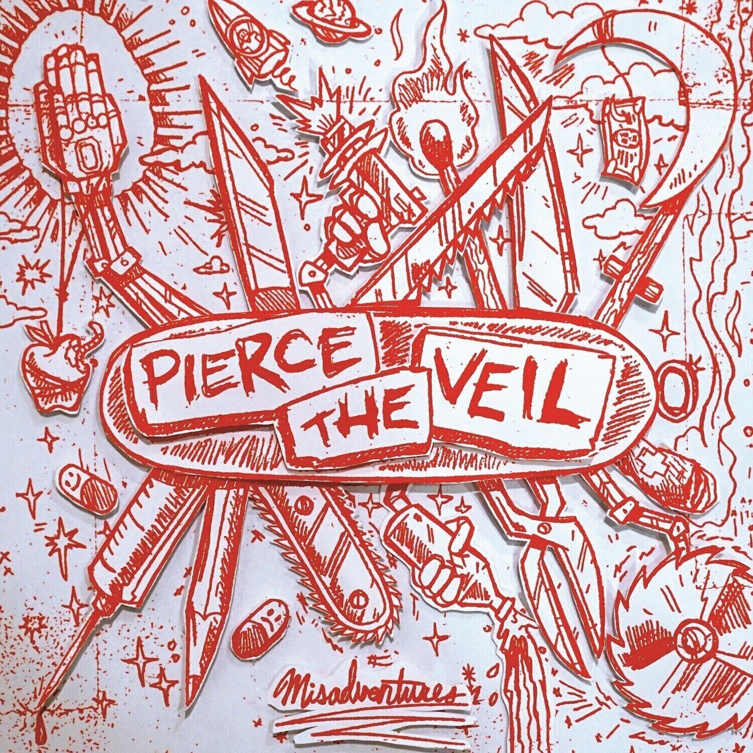 Disc de vinil Pierce The Veil - Misadventures (Indie Exclusive) (Limited Edition) (Silver/Red Splatter Coloured) (LP)