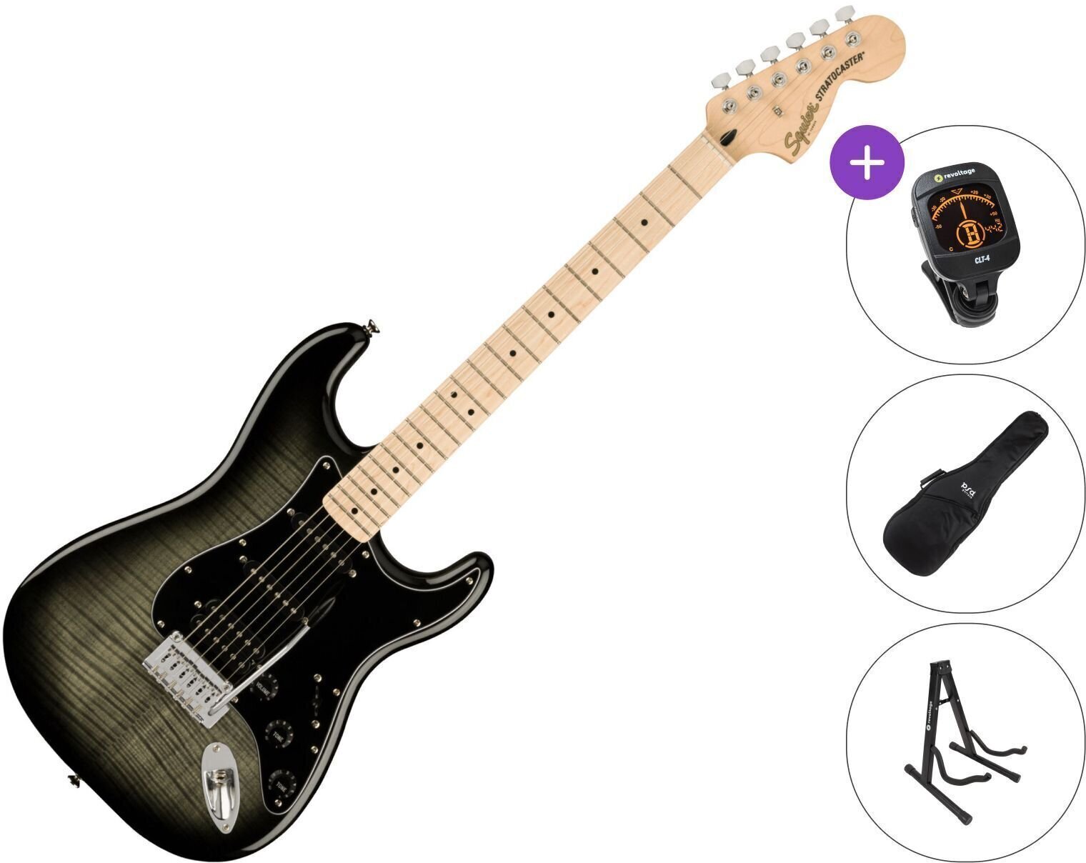 Електрическа китара Fender Squier Affinity Series Stratocaster FMT SET Black Burst Електрическа китара
