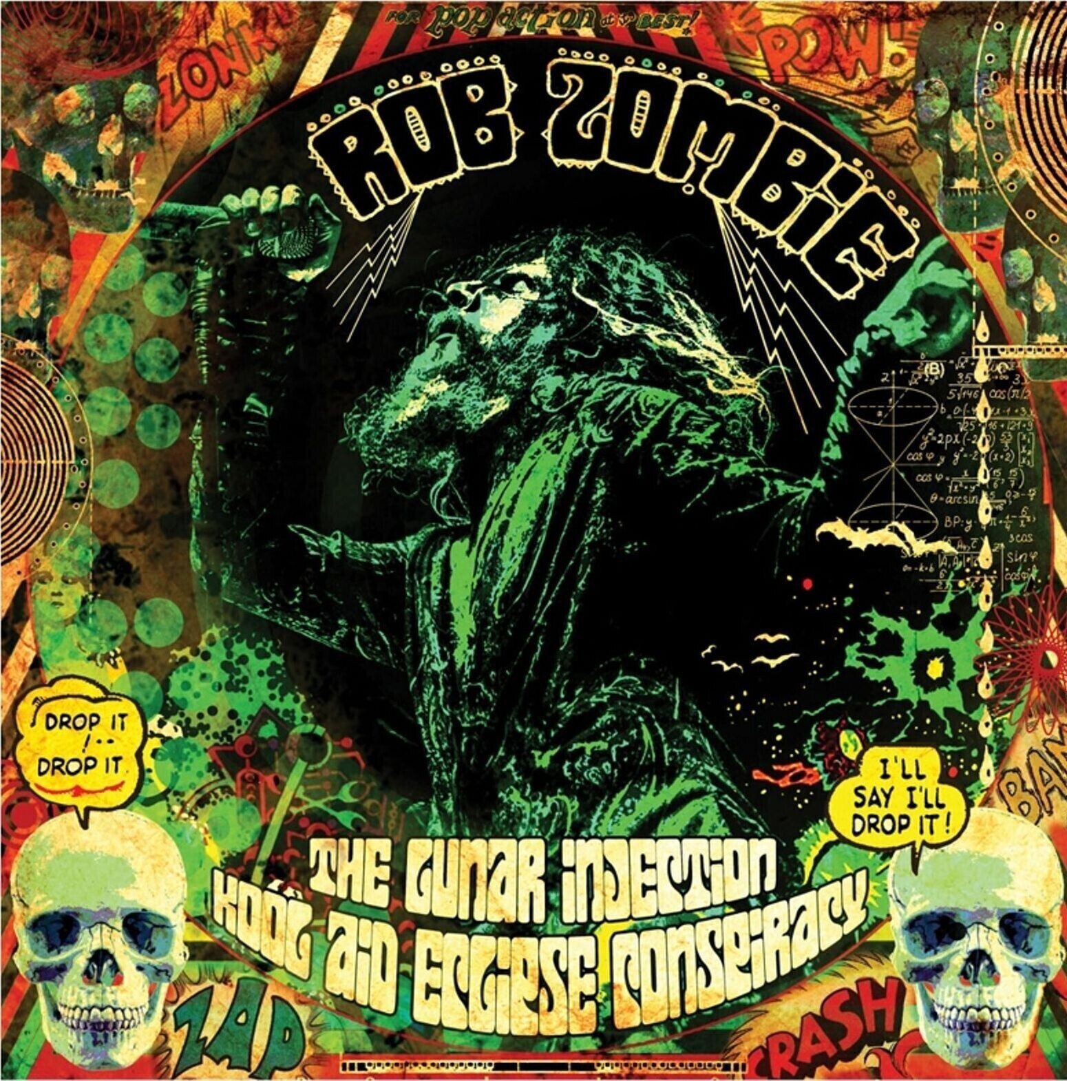 Disco in vinile Rob Zombie - The Lunar Injection Kool Aid Eclipse Conspiracy (Limited) (Blue/Bottle Green/Black/Bone Splatter Coloured) (LP)