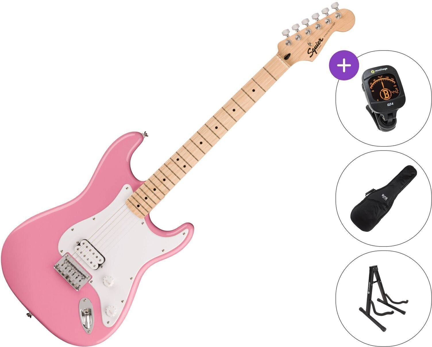Chitară electrică Fender Squier Sonic Stratocaster HT H MN SET Flash Pink Chitară electrică