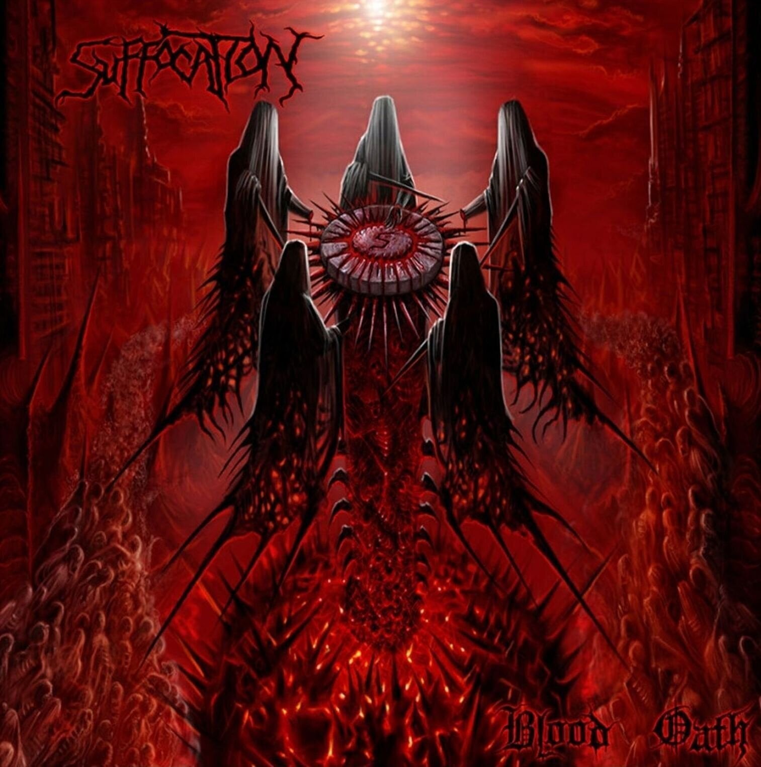 LP ploča Suffocation - Blood Oath (Gatefold Sleeve) (Reissue) (Red/Black Coloured) (LP)
