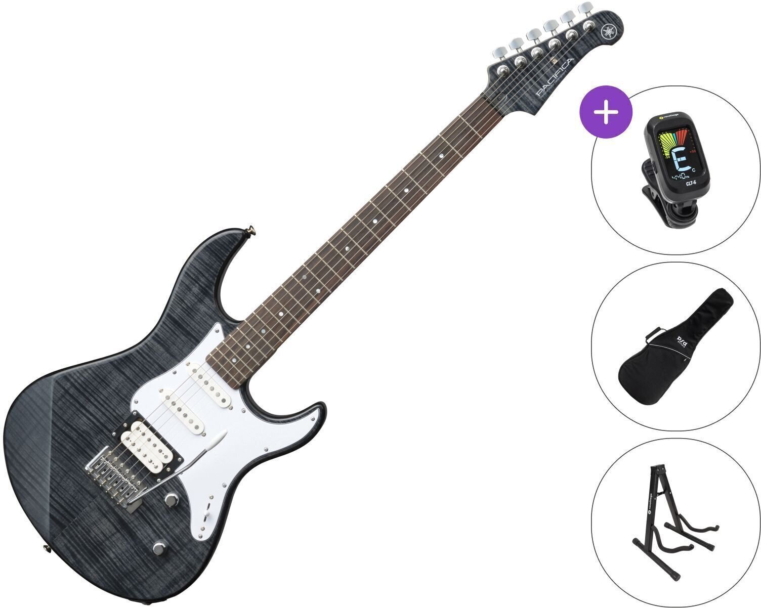 Guitarra elétrica Yamaha Pacifica 212V FM SET Translucent Black Guitarra elétrica
