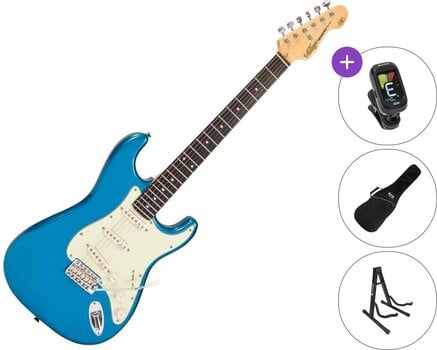 Electric guitar Vintage V6CAB SET Candy Apple Blue Electric guitar - 1