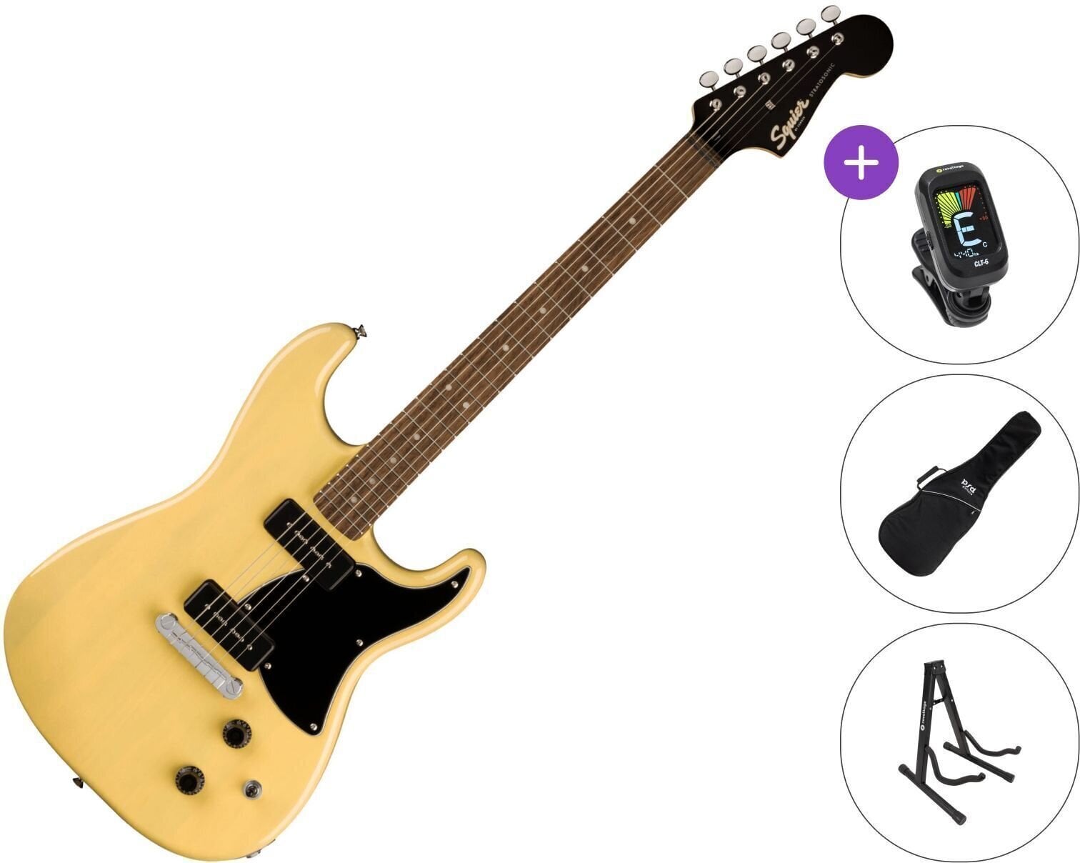 Electric guitar Fender Squier Paranormal Strat-O-Sonic SET Vintage Blonde Electric guitar